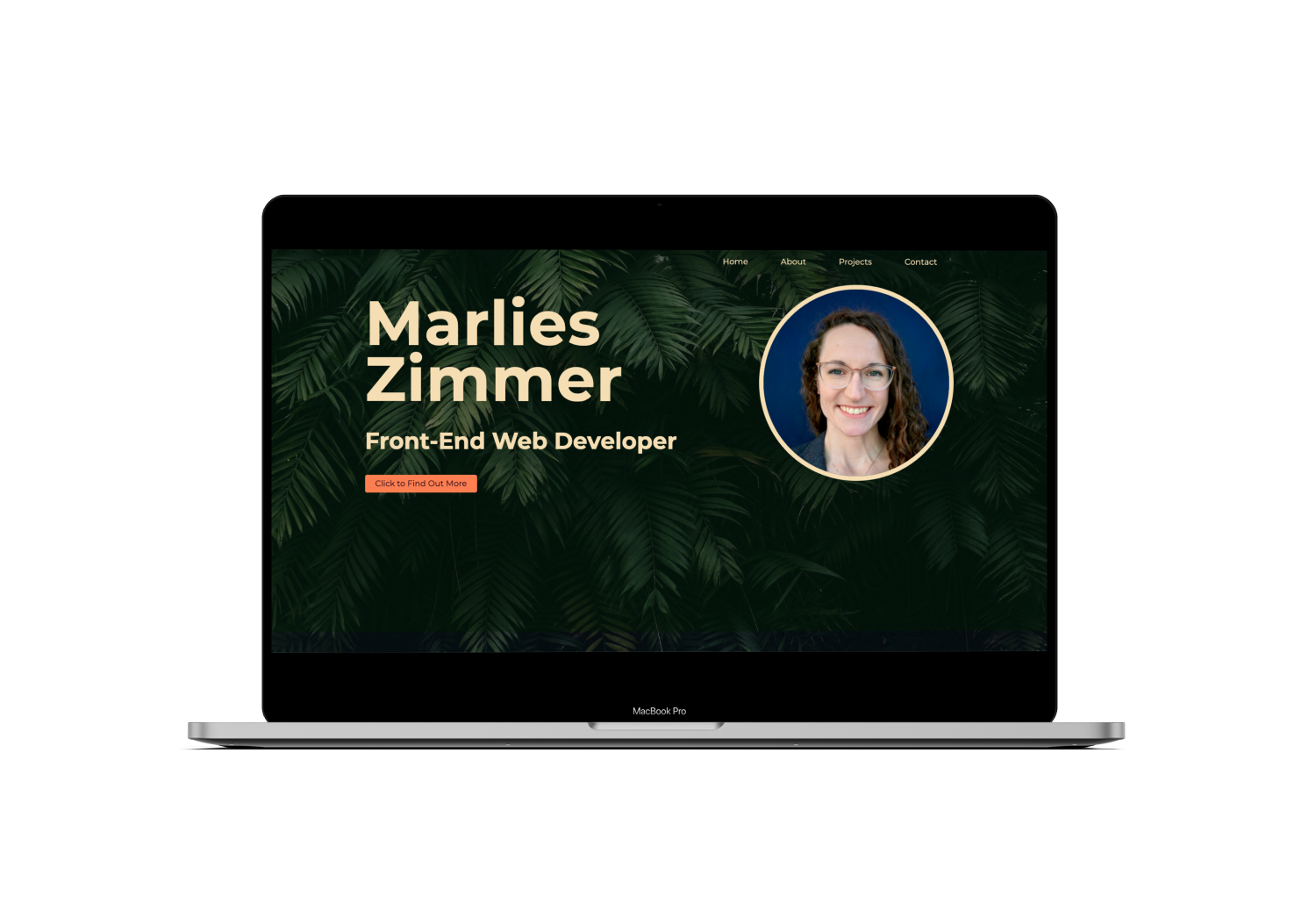 Mockup of Marlies' portfolio website